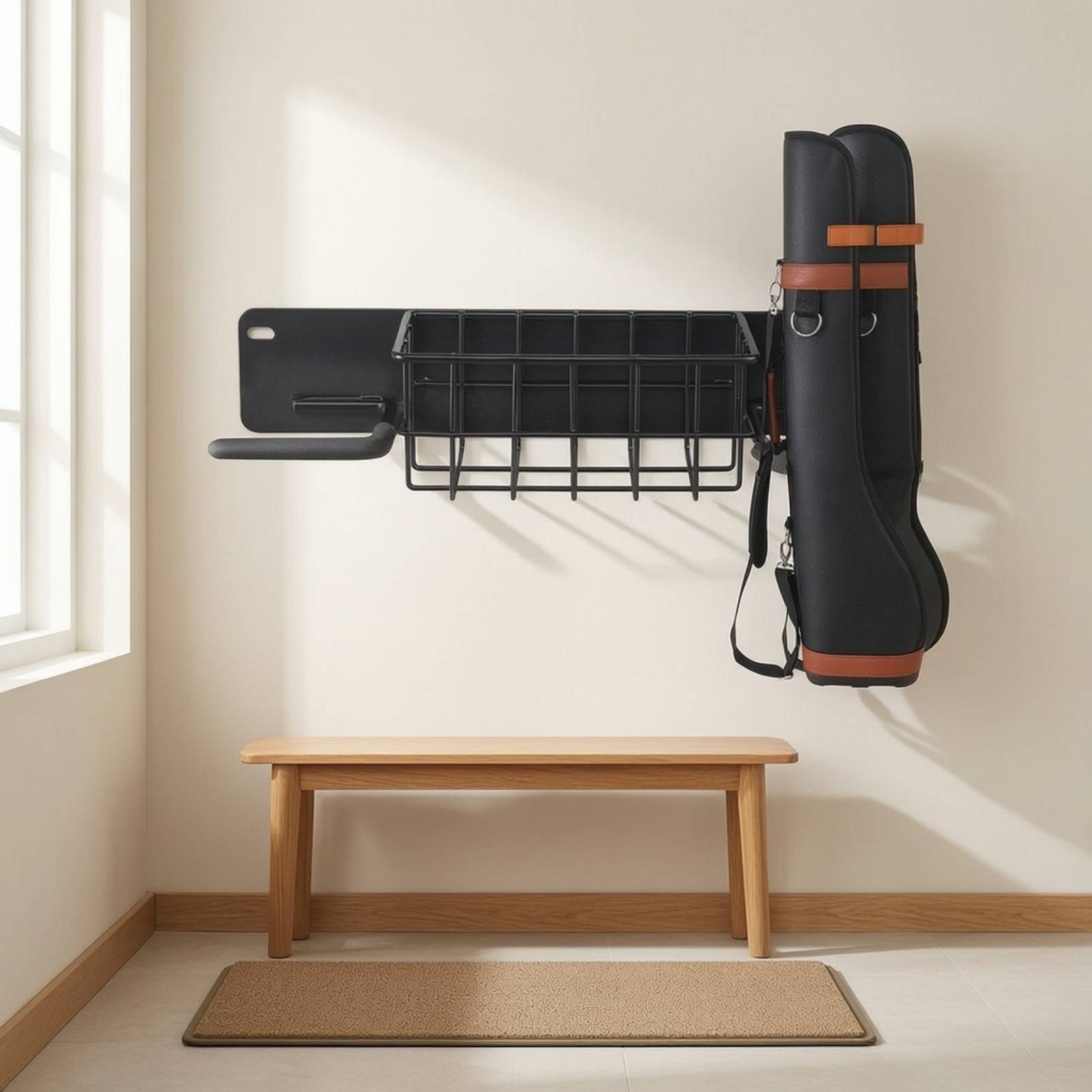 Настенная стойка для хранения  – обзор и цена Sports Equipment Organizer Rack